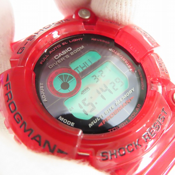 実際に弊社で買取させて頂いたG-SHOCK/Gショック FROGMAN フロッグマン 第3回 イルクジ キャンディーレッド GW-203K-4JRの画像 5枚目