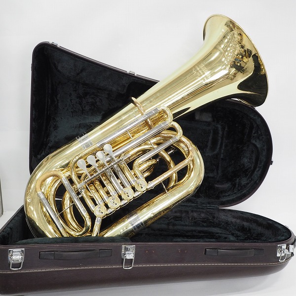 実際に弊社で買取させて頂いた★【使用感有り】YAMAHA/ヤマハ YBB-641II/2 チューバ 4ロータリー ゴールド ハードケース付