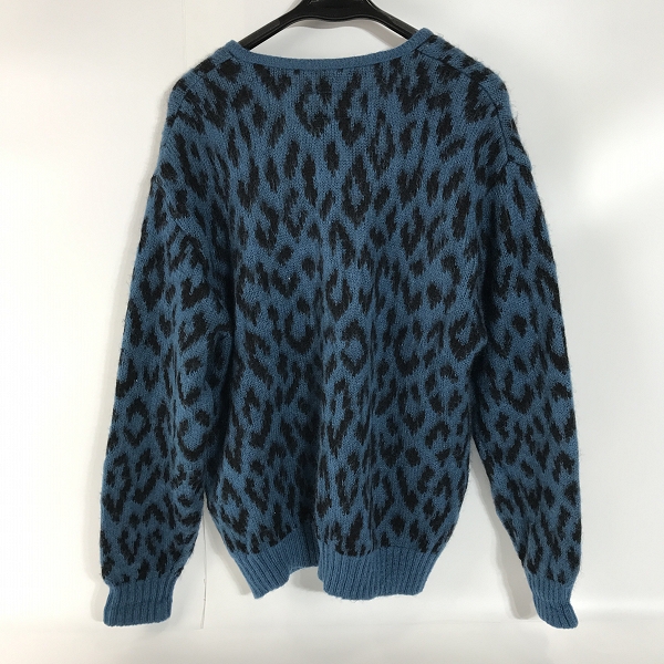 実際に弊社で買取させて頂いたWACKO MARIA/ワコマリア GUILTY PARTIES レオパード/ヒョウ柄 モヘア/ナイロン/ウール カーディガン ブルー系/Mの画像 1枚目
