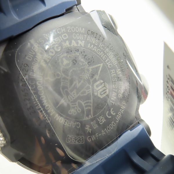 実際に弊社で買取させて頂いた【未使用】G-SHOCK/Gショック MASTER OF G FROGMAN/フロッグマン Bluetooth 電波ソーラー GWF-A1000-1A2JFの画像 4枚目