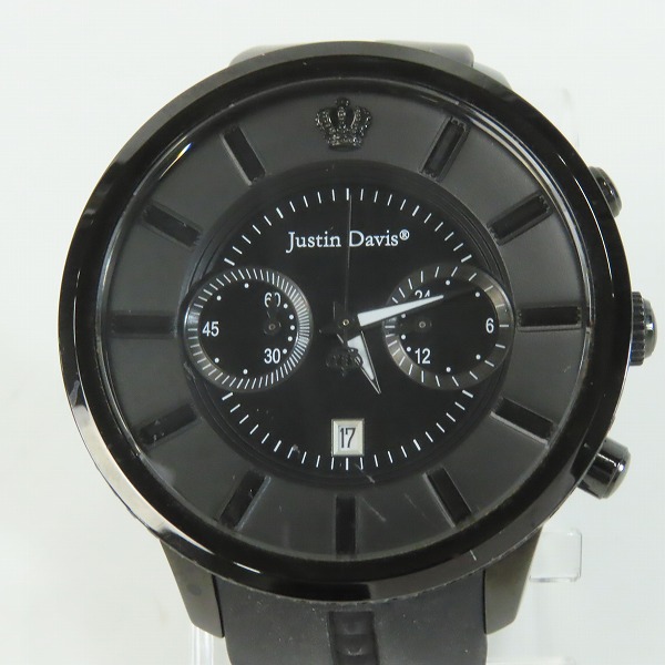 実際に弊社で買取させて頂いたJustin Davis×清春/ジャスティンデイビス×キヨハル コラボ クロノグラフ ラバーバンド 腕時計【動作未確認】 