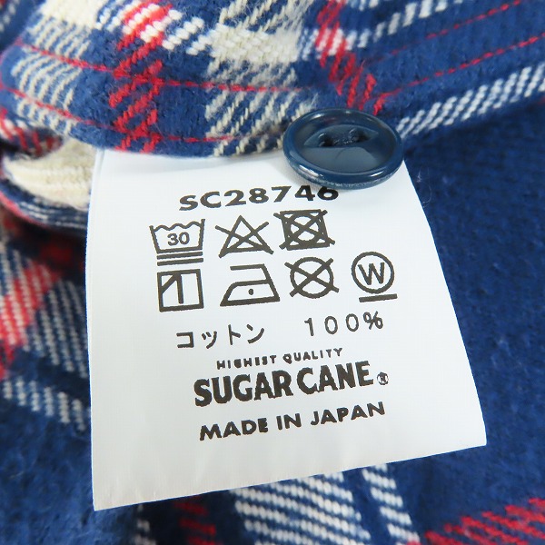 実際に弊社で買取させて頂いたSUGAR CANE/シュガーケーン TWILL CHECK WORK SHIRT/ツイル チェック ワークシャツ SC28746/Mの画像 3枚目