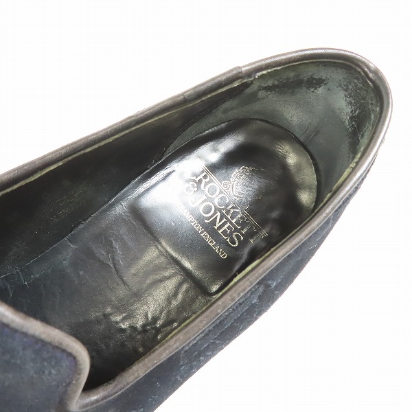 実際に弊社で買取させて頂いたCROCKETT&JONES/クロケット&ジョーンズ スエード リボン ローファー/8Eの画像 4枚目