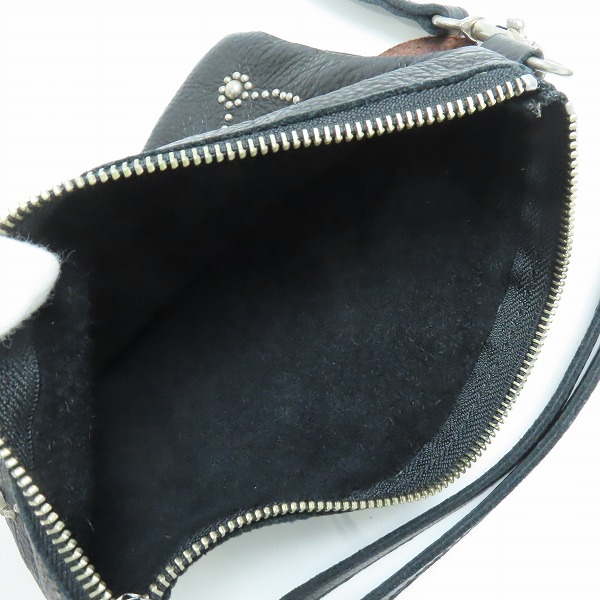 実際に弊社で買取させて頂いたHTC/エイチティーシー レザー ショルダー サコッシュ バック ブラックの画像 2枚目