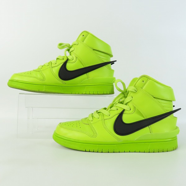 実際に弊社で買取させて頂いたNIKE×AMBUSH/ナイキ×アンブッシュ DUNK HIGH "FLASH LIME" ダンクハイ フラッシュライム CU7544-300 26.5の画像 3枚目