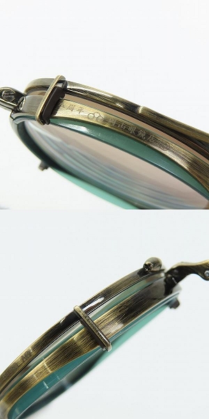 実際に弊社で買取させて頂いたKameManNen/カメマンネン 丸型 メガネフレーム KMN-113 クリップオンサングラス付きの画像 7枚目