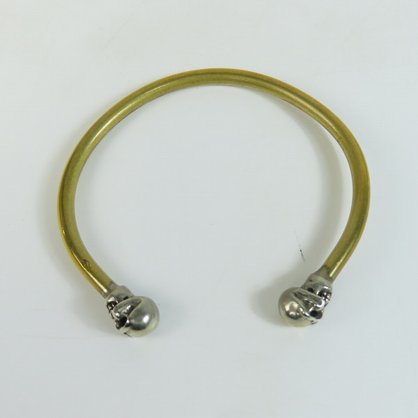 実際に弊社で買取させて頂いたTRAVIS WALKER/トラヴィスワーカー スカルヘッド ブラス バングルの画像 4枚目