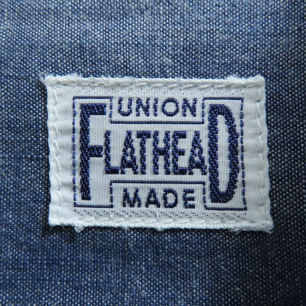 実際に弊社で買取させて頂いたTHE FLAT HEAD/フラットヘッド UNION MADE ストライプ 長袖シャツ/40の画像 2枚目