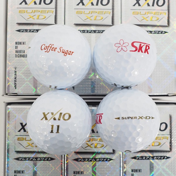 実際に弊社で買取させて頂いた【未使用/オウンネーム】DUNLOP/ダンロップ XXIO/ゼクシオ SUPER XD ゴルフボール プレミアムホワイト 18個の画像 1枚目