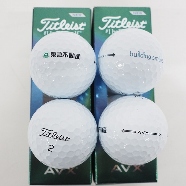 実際に弊社で買取させて頂いた【未使用/オウンネーム】Titleist/タイトリスト NEW AVX 他 ゴルフボール ホワイト 計1ダース の画像 2枚目