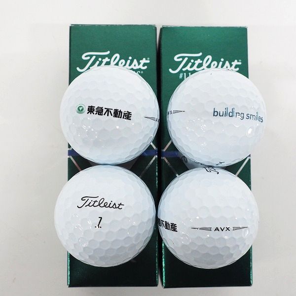 実際に弊社で買取させて頂いた【未使用/オウンネーム】Titleist/タイトリスト NEW AVX 他 ゴルフボール ホワイト 計1ダース の画像 1枚目