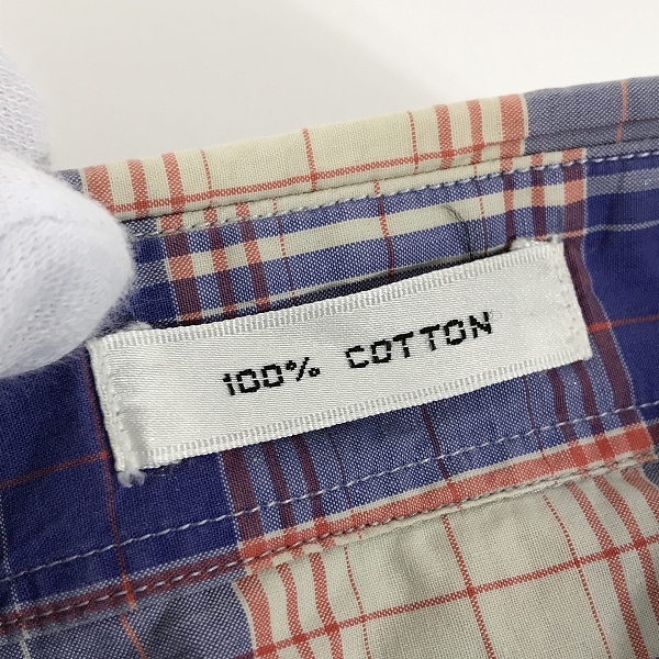 実際に弊社で買取させて頂いたYves Saint Laurent/イヴサンローラン チェック半袖シャツ/Lの画像 5枚目