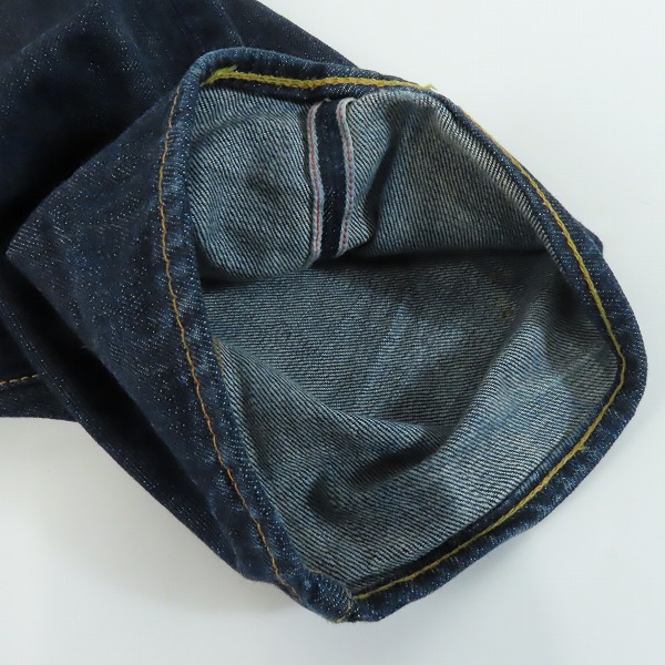 実際に弊社で買取させて頂いたEVISU/エヴィス No2 Lot.2000 ドクチン/キッキー ペイント ボタンフライ デニムパンツ/38×35の画像 5枚目