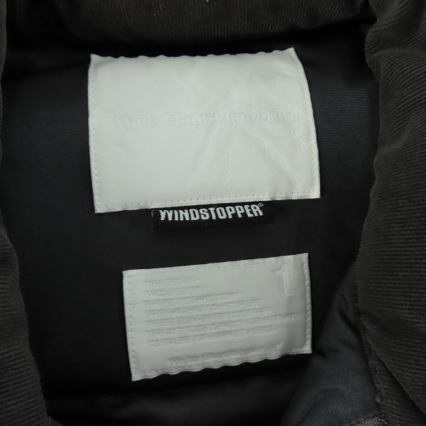 実際に弊社で買取させて頂いたWHITE MOUNTAINEERING/ホワイトマウンテニアリング WINDSTOPPERウールダウンベストWM1373229/1の画像 2枚目