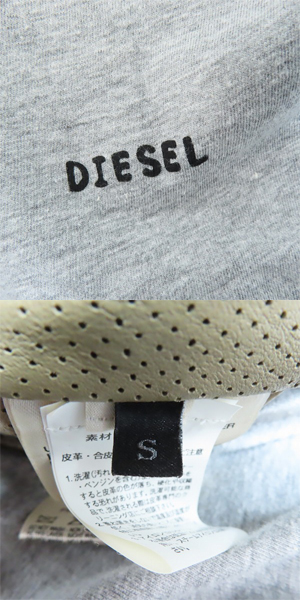 実際に弊社で買取させて頂いたDIESEL/ディーゼル シープスキン パンチングレザー ジップアップジャケット Sの画像 2枚目