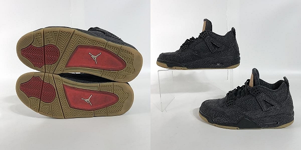 実際に弊社で買取させて頂いたNIKE×LEVIS/ナイキ×リーバイス AIR JORDAN 4 RETRO NRG/エアジョーダン4 ブラックデニム AO2571-001/26.5の画像 2枚目
