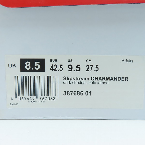 実際に弊社で買取させて頂いた【未使用】Pokmon × Puma ポケモン × プーマ SLIPSTREAM CHARMANDER 387686-01/27.5の画像 9枚目