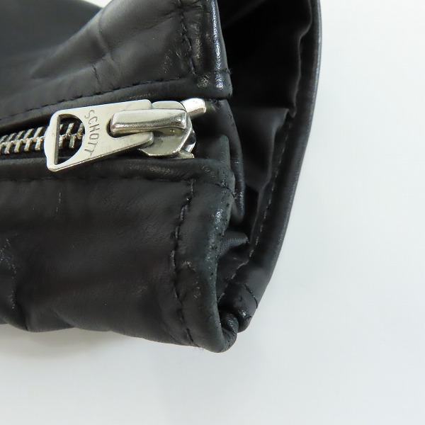 実際に弊社で買取させて頂いたSchott/ショット ファーライナー付き カウレザー/牛革 シングルライダースジャケット 6061/40の画像 6枚目