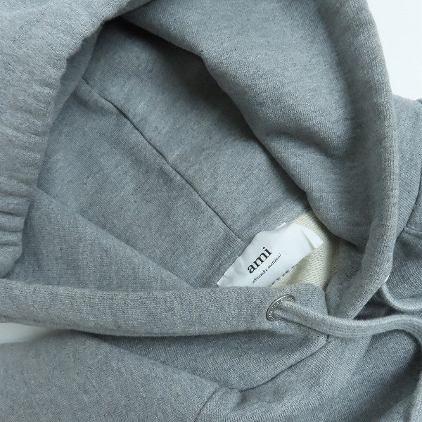 実際に弊社で買取させて頂いたAMI Alexandre Mattiussi/アミアレクサンドルマテュッシ ハートA刺繍 プルオーバーパーカー グレー/Mの画像 7枚目