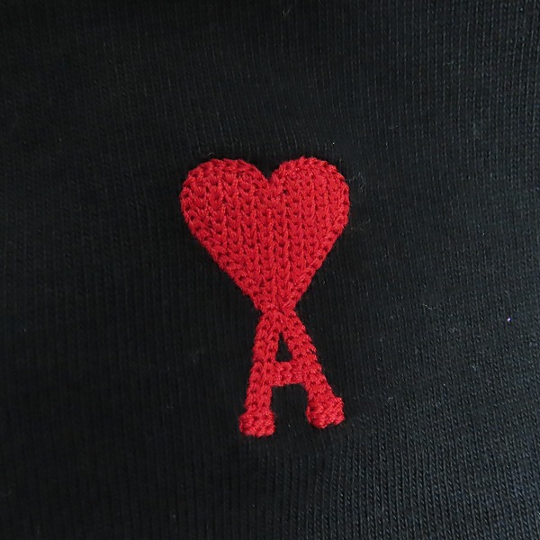 実際に弊社で買取させて頂いたami alexandre mattiussi/アミ アレクサンドルマテュッシ ハート刺繍 長袖Tシャツ ブラック/XSの画像 5枚目