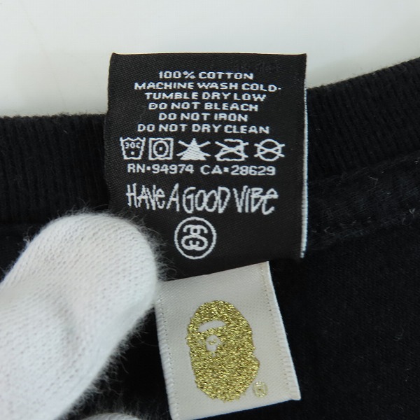 実際に弊社で買取させて頂いたSTUSSY×A BATHING APE/ステューシー×アベイシングエイプ カモプリント Tシャツ /Sの画像 3枚目