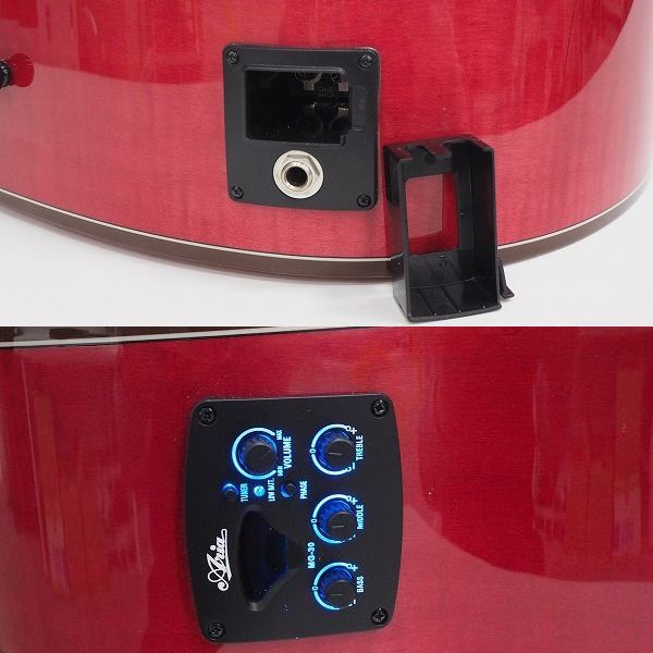 実際に弊社で買取させて頂いた★【難有り】Aria Dreadnought/アリア ドレッドノート AF107CE エレアコ/アコースティックギター ソフトケース付の画像 7枚目