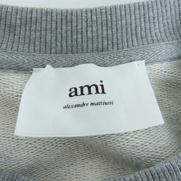 実際に弊社で買取させて頂いたAMI Alexandre Mattiussi/アミアレクサンドルマテュッシ ハートA刺繍 スウェット トレーナー グレー/Lの画像 2枚目