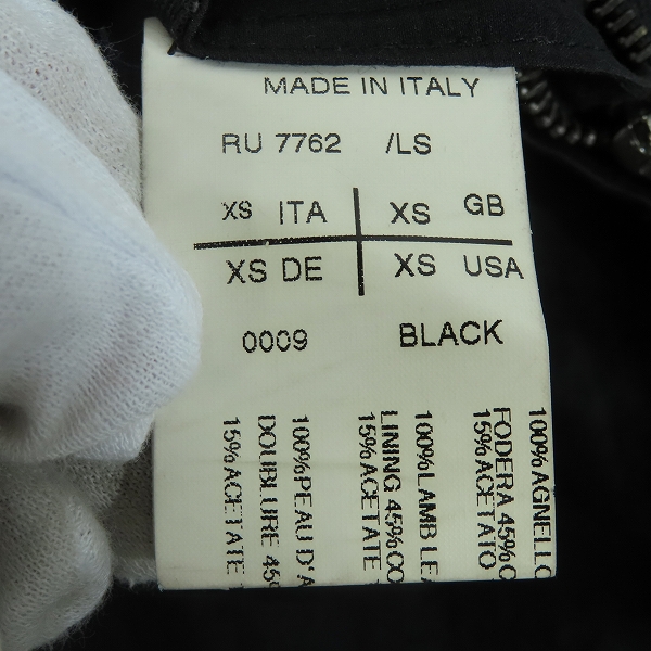 実際に弊社で買取させて頂いた【難あり】Rick Owens/リックオウエンス Stooges Motorcycle Leather Jacket レザーダブルライダースジャケット RU7762/XSの画像 3枚目