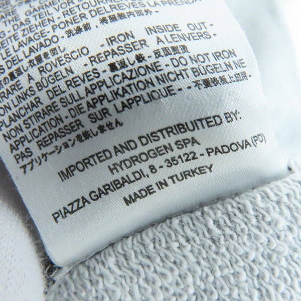 実際に弊社で買取させて頂いたHYDROGEN/ハイドロゲン 袖切替 サイドジップ スウェットトレーナー Mの画像 4枚目