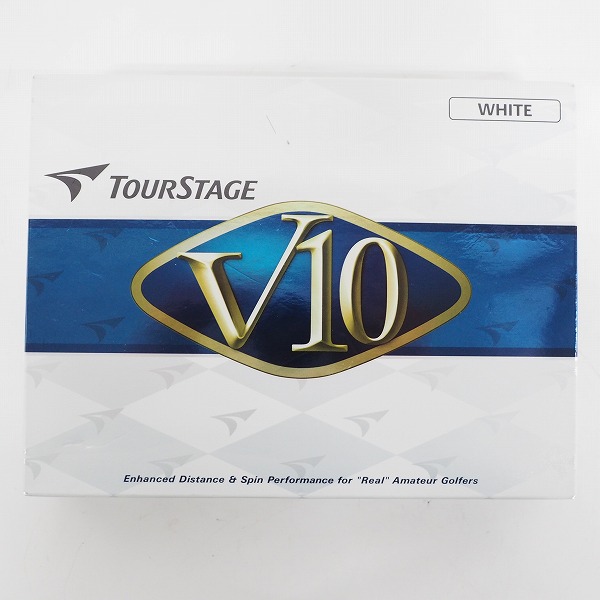 実際に弊社で買取させて頂いた【未使用】BRIDGESTONE/ブリヂストン TOUR STAGE/ツアーステージ V10 ゴルフボール WHITE/ホワイト 1ダースの画像 2枚目