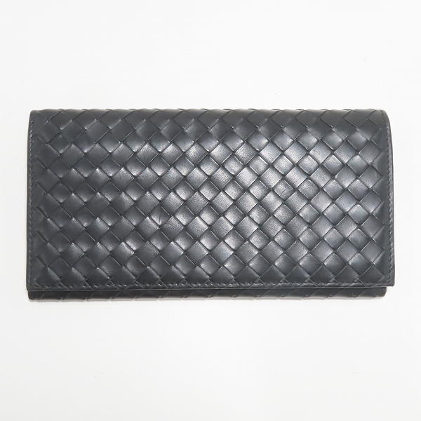 実際に弊社で買取させて頂いたBOTTEGA VENETA/ボッテガヴェネタ イントレチャート ブラック 二つ折り長財布