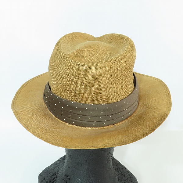 実際に弊社で買取させて頂いたBorsalino/ボルサリーノ 中折れ ハット 帽子  ドット 7-3/8の画像 3枚目