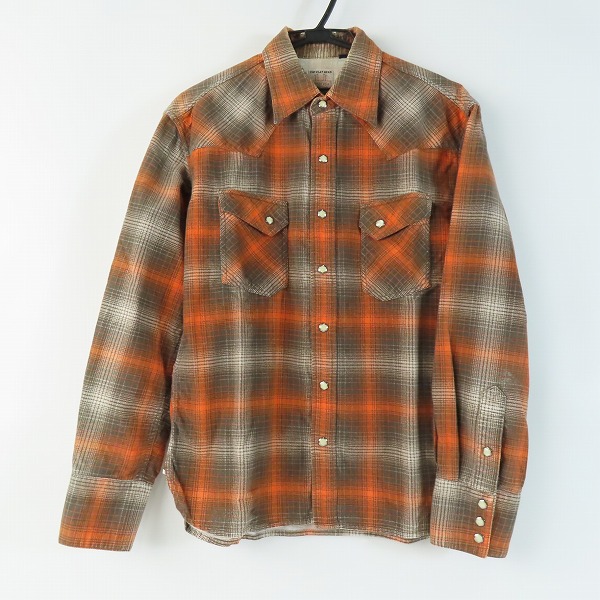 実際に弊社で買取させて頂いたTHE FLAT HEAD/フラットヘッド チェック ネルシャツ オレンジ/40