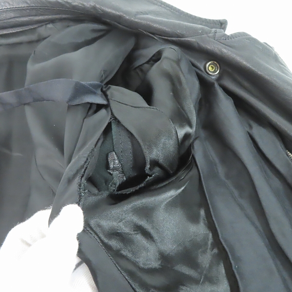 実際に弊社で買取させて頂いた【難あり】Rick Owens/リックオウエンス Stooges Motorcycle Leather Jacket レザーダブルライダースジャケット RU7762/XSの画像 6枚目