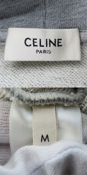 実際に弊社で買取させて頂いたCELINE/セリーヌ by Hedi Slimane エディ スリマン 21SS ロゴ ドローコード PARKA プルオーバー パーカー 2Y468052H/Mの画像 2枚目