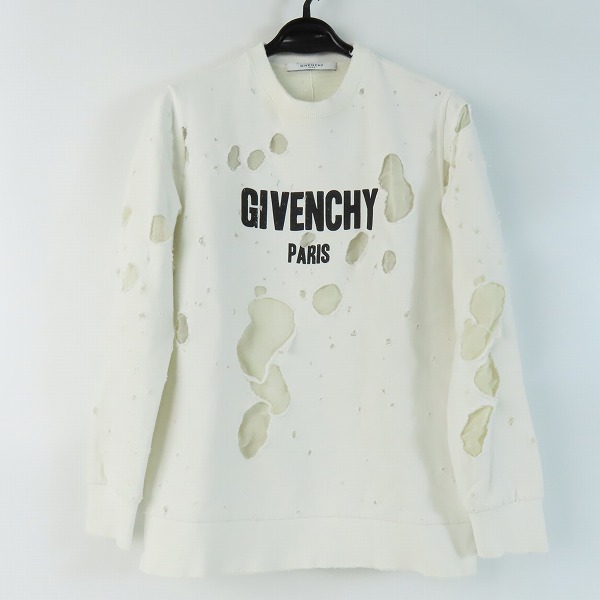 実際に弊社で買取させて頂いた【JPタグ】GIVENCHY/ジバンシィ デストロイ ダメージ加工 スウェットトレーナー 16P 7705 485/XS