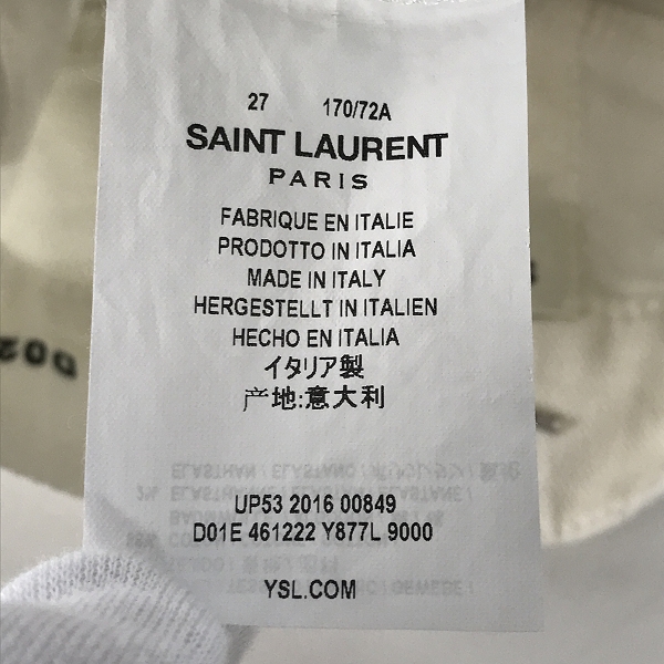 実際に弊社で買取させて頂いたSAINT LAURENT PARIS/サンローランパリ スキニーパンツ 461222 Y877L/27の画像 4枚目