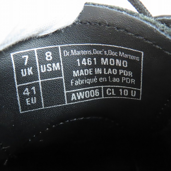 実際に弊社で買取させて頂いたDr.Martens/ドクターマーチン 1461 MONO 3EYE SHOE/3ホールブーツ1461/UK7の画像 5枚目