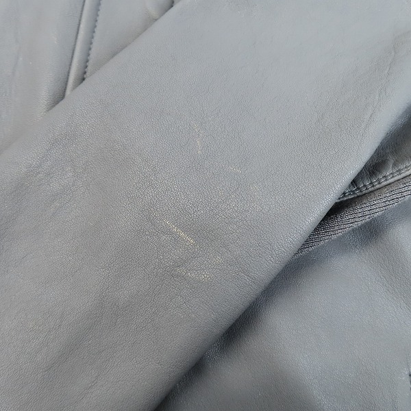 実際に弊社で買取させて頂いたRICK OWENS/リックオウエンス pilot leather jacket/パイロットレザージャケット ニット切替シングルライダース RU6765/Sの画像 6枚目