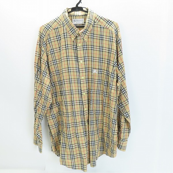 実際に弊社で買取させて頂いたBURBERRYS/バーバリーズ ホース刺繍 コットン ノバチェックシャツ/XL