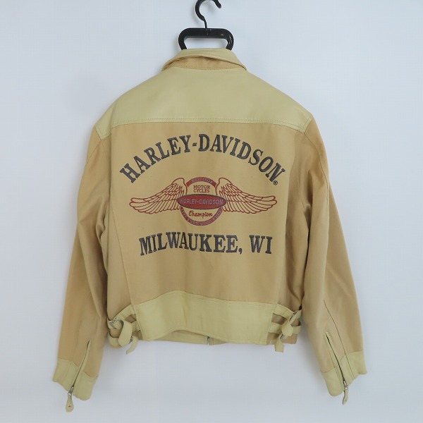 実際に弊社で買取させて頂いたHARLEY DAVIDSON/ハーレーダビッドソン レザー切り替え ジャケット/Mの画像 1枚目