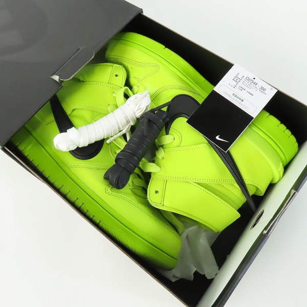 実際に弊社で買取させて頂いたNIKE×AMBUSH/ナイキ×アンブッシュ DUNK HIGH "FLASH LIME" ダンクハイ フラッシュライム CU7544-300 26.5の画像 7枚目