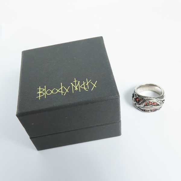 実際に弊社で買取させて頂いたBloodyMary/ブラッディマリー Lava/ラヴァ/溶岩 リング w/ガーネット 17号の画像 9枚目