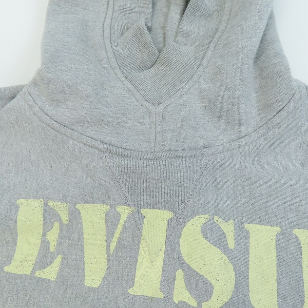 実際に弊社で買取させて頂いたEVISU/エヴィス ロゴプリント 前V スウェット パーカー/36の画像 7枚目