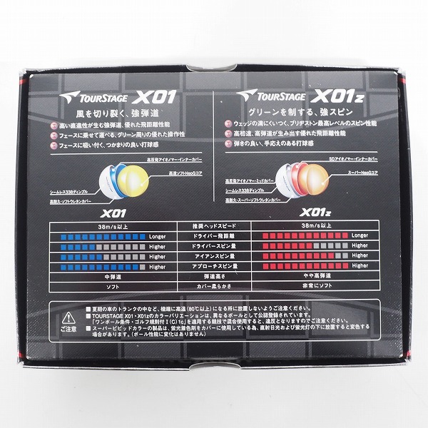 実際に弊社で買取させて頂いた【未使用/オウンネーム】BRIDGESTONE/ブリヂストン TOUR STAGE/ツアーステージ X01z ゴルフボール ホワイト 1ダース の画像 3枚目