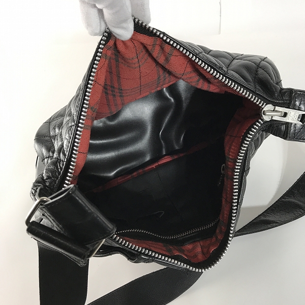 実際に弊社で買取させて頂いたSCHOTT/ショット レザー キルティング ショルダーバッグの画像 5枚目