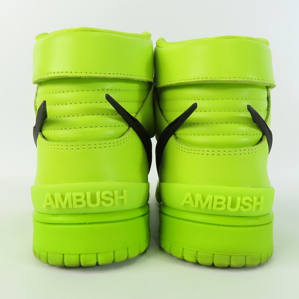 実際に弊社で買取させて頂いたNIKE×AMBUSH/ナイキ×アンブッシュ DUNK HIGH "FLASH LIME" ダンクハイ フラッシュライム CU7544-300 26.5の画像 1枚目