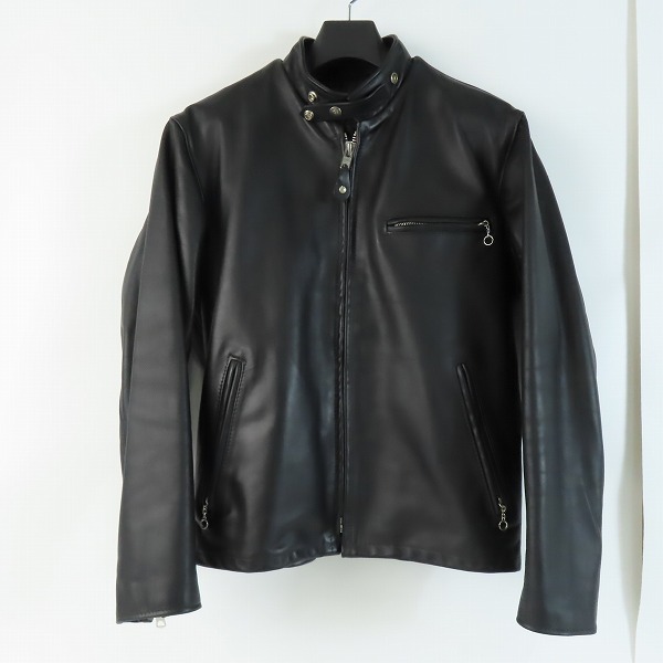 実際に弊社で買取させて頂いたSchott/ショット ファーライナー付き カウレザー/牛革 シングルライダースジャケット 6061/40