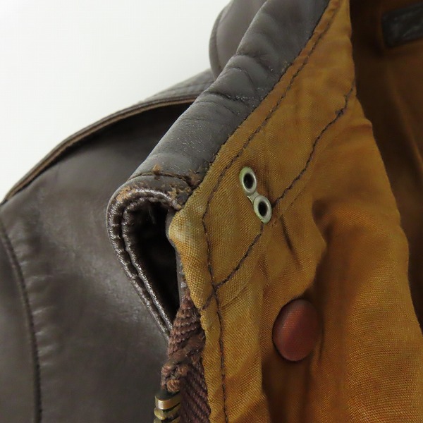 実際に弊社で買取させて頂いたBUZZ RICKSON'S/バズリクソンズ A-2 フライトジャケット 30-1415 ダークブラウン/40の画像 7枚目