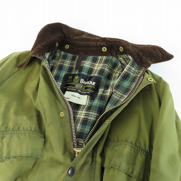 実際に弊社で買取させて頂いたBarbour/バブアー 80s ヴィンテージ 2ワラント BEDALE ビデイル オイルドジャケット /44の画像 2枚目